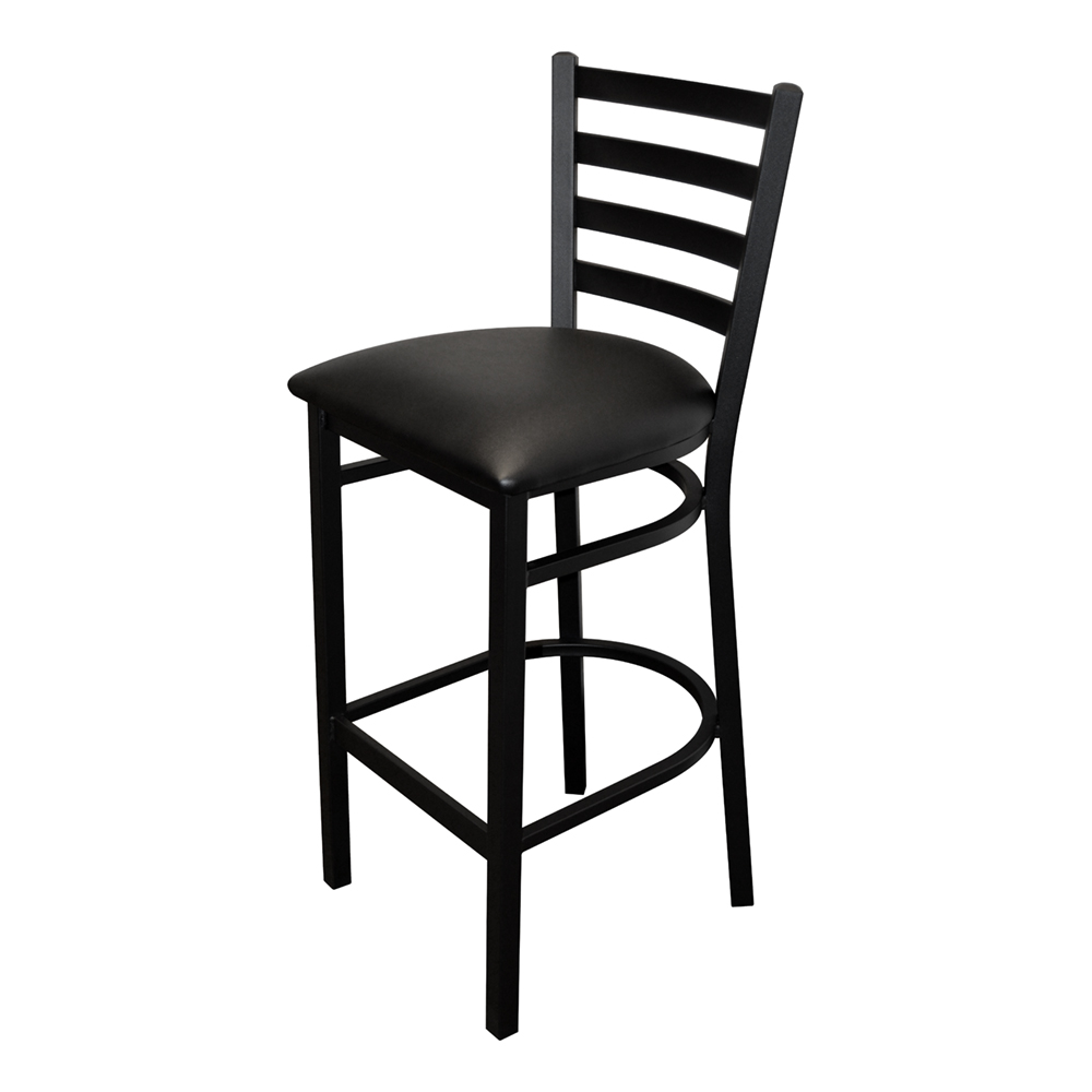 LADDERBACK BARSTOOL BLACK S/F