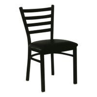 ABC AFD4BLK Ladderback Chair, Black - 16" x 16" x 33"