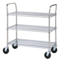 ABC C1836WC-3-SR Centaur 3 Shelf Utility Cart, Chrome - 36"
x 18"