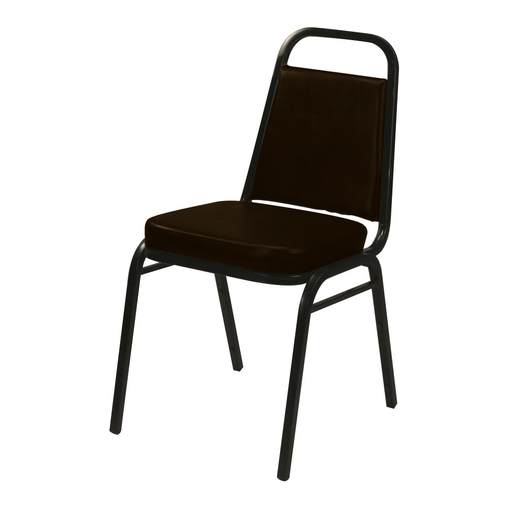 STACK CHAIR BRN SEAT/BLK FRAME