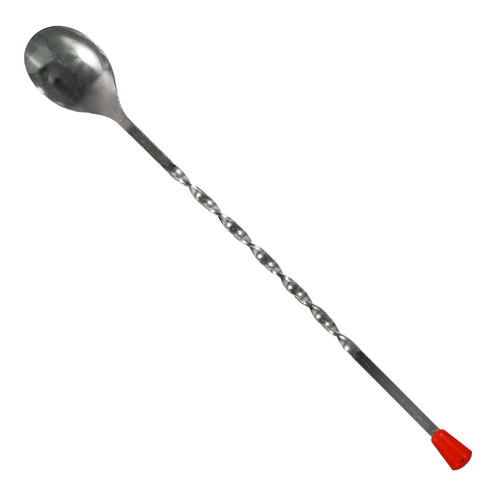 11" BAR SPOON, RED KNOB