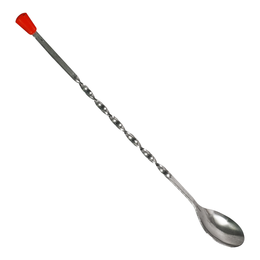 11" BAR SPOON, RED KNOB