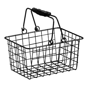 9X7X5 BLACK WIRE BASKET/HANDLE