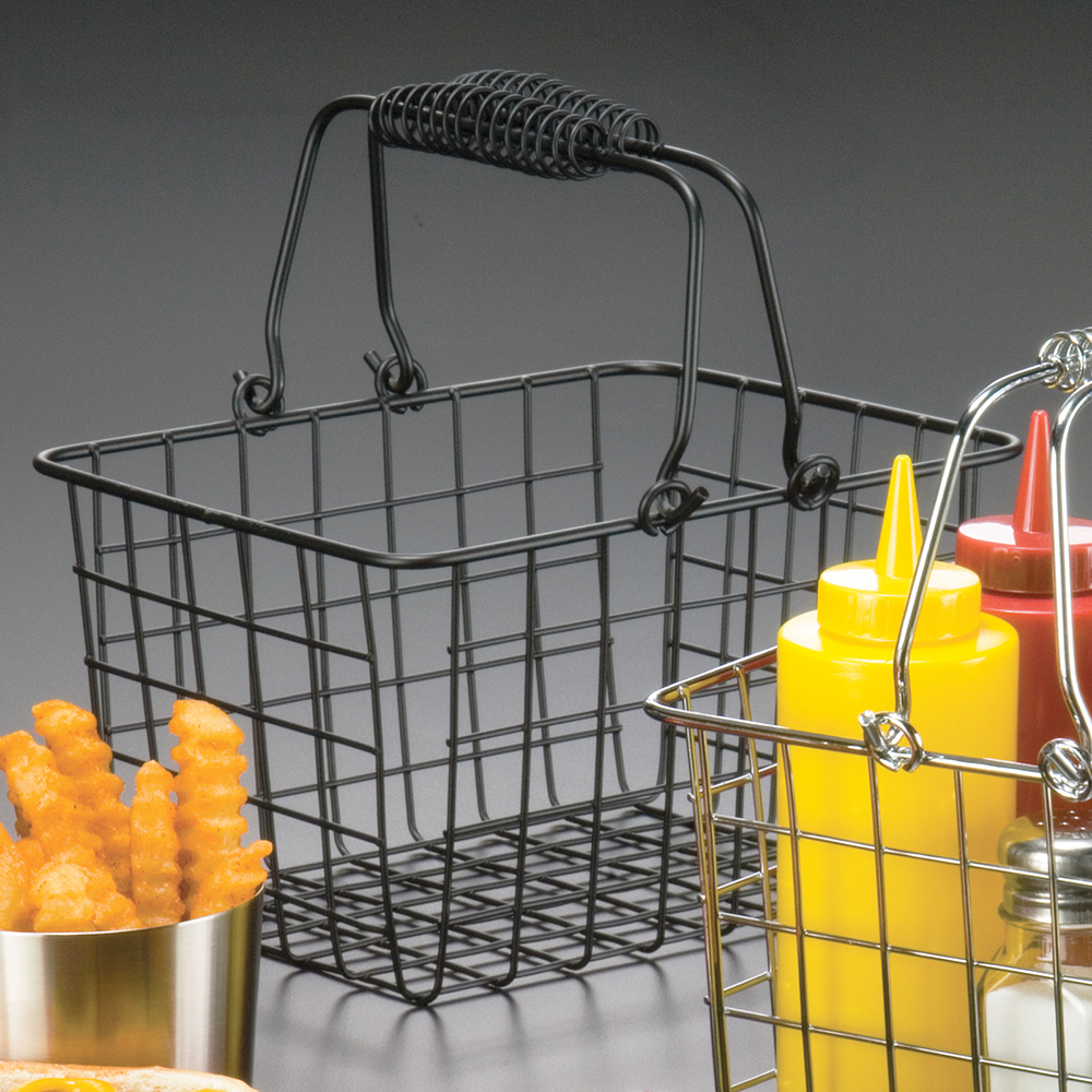 9X7X5 BLACK WIRE BASKET/HANDLE