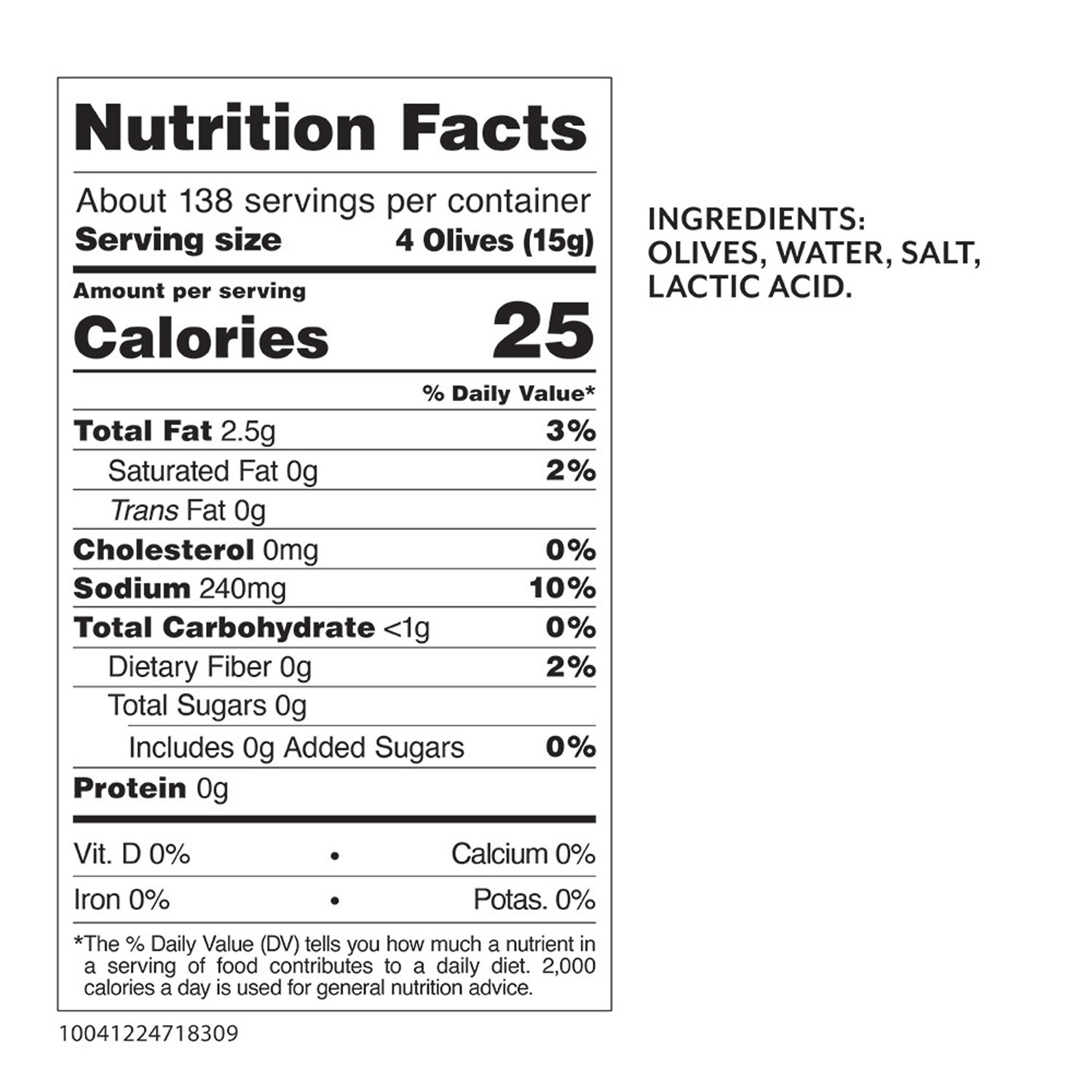 PITTED QUEEN OLIVES 110/120 GL