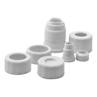 Ateco 407 4 Size Coupler & Cap, White, Plastic