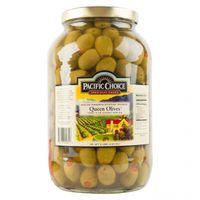 Pacific Choice OLIVE10 Stuffed Green Olives W/Pimiento,
100-110 Olives - 1 gal