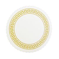 Paterson Pacific PAPER18 Round Coaster, Greek Key
Print/White, Paper - 3-3/8"