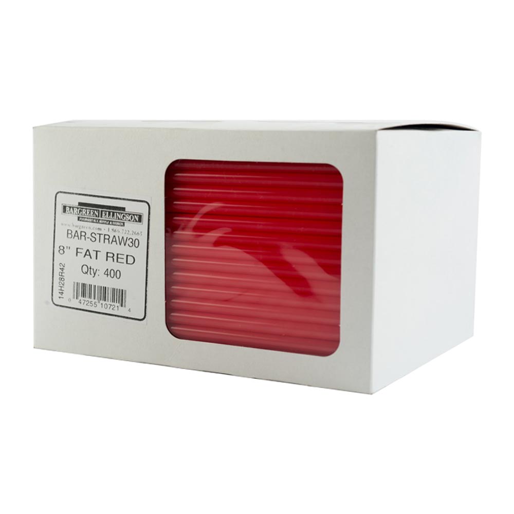 STRAW 8" FAT RED UNWRAP