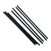 Eagle Beverage STRAW48 Skinny Straw, Black, Plastic - 8"