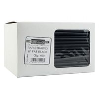 Eagle Beverage STRAW53 Fat Straws, Black, Plastic - 8"