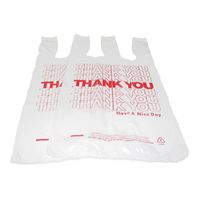Rofson 8141122 To-Go T-Shirt Style Bag, White, Plastic - 11"
x 6" x 22"