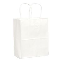 Duro 84598/13204598 Duro Tempo Shopping Bag, White, Paper -
8" x 4-1/2" x 10-1/4"