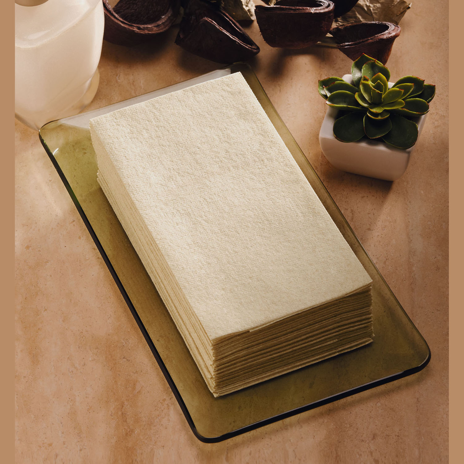 GUEST TOWEL 1/6FLD LINEN-L NAT