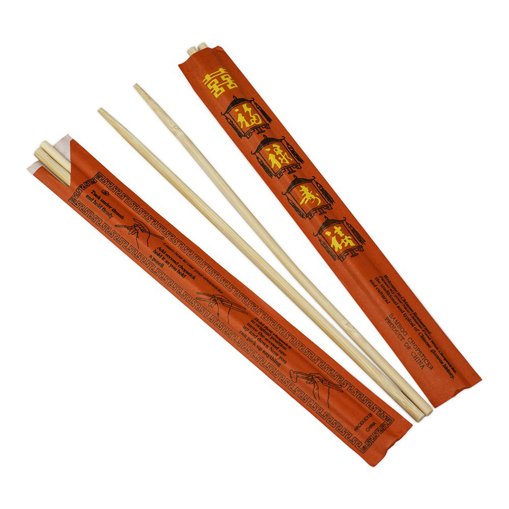 CHOPSTICKS 9" BAMBOO I/W RED