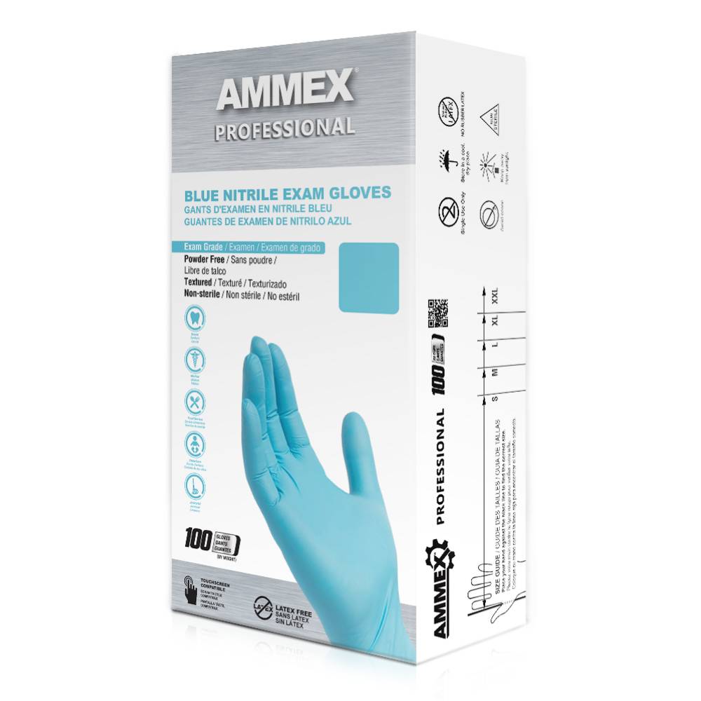 GLOVE NITRILE PF L BLU (10)