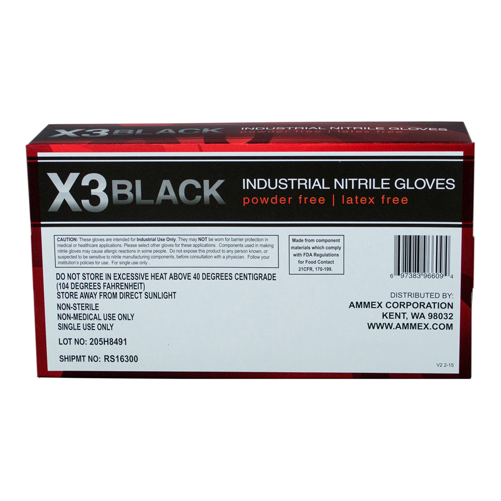 X3 BLACK NITRILE GLOVE MED(10)