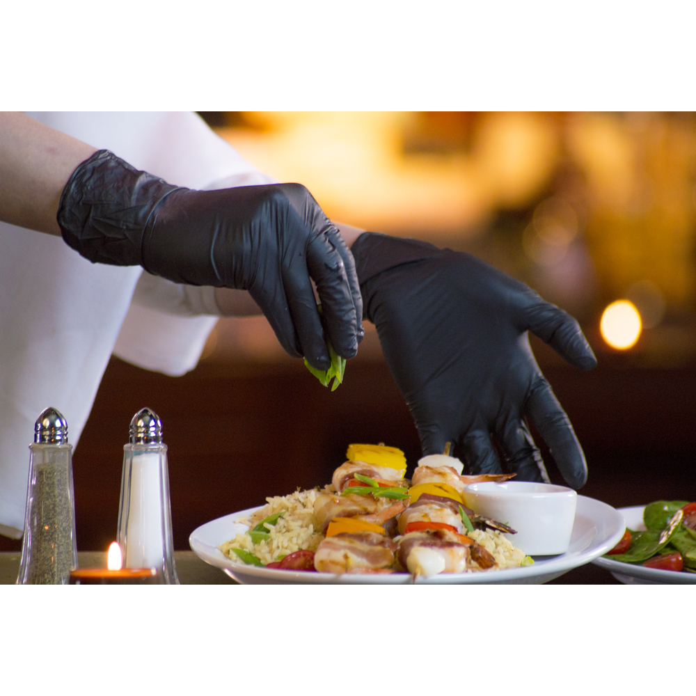X3 BLACK NITRILE GLOVE LRG(10)