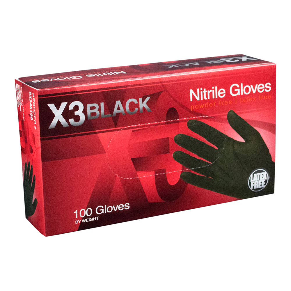 X3 BLACK NITRILE GLOVE XL (10)