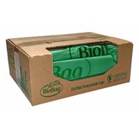 BioBag 44G3448 Compost Liner, 0.88 Mil, Green - 44 gal; 34"
x 48"