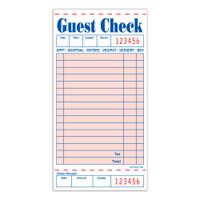 Bargreen Ellingson GCP3632-1 Guest Checks, 1-Part, Pink,
Paper - 3-1/2" x 6-3/4"