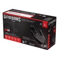 Ammex GPNB42100 Disposable Glove, Powder Free, 5 Mil, Black,
Nitrile - Small