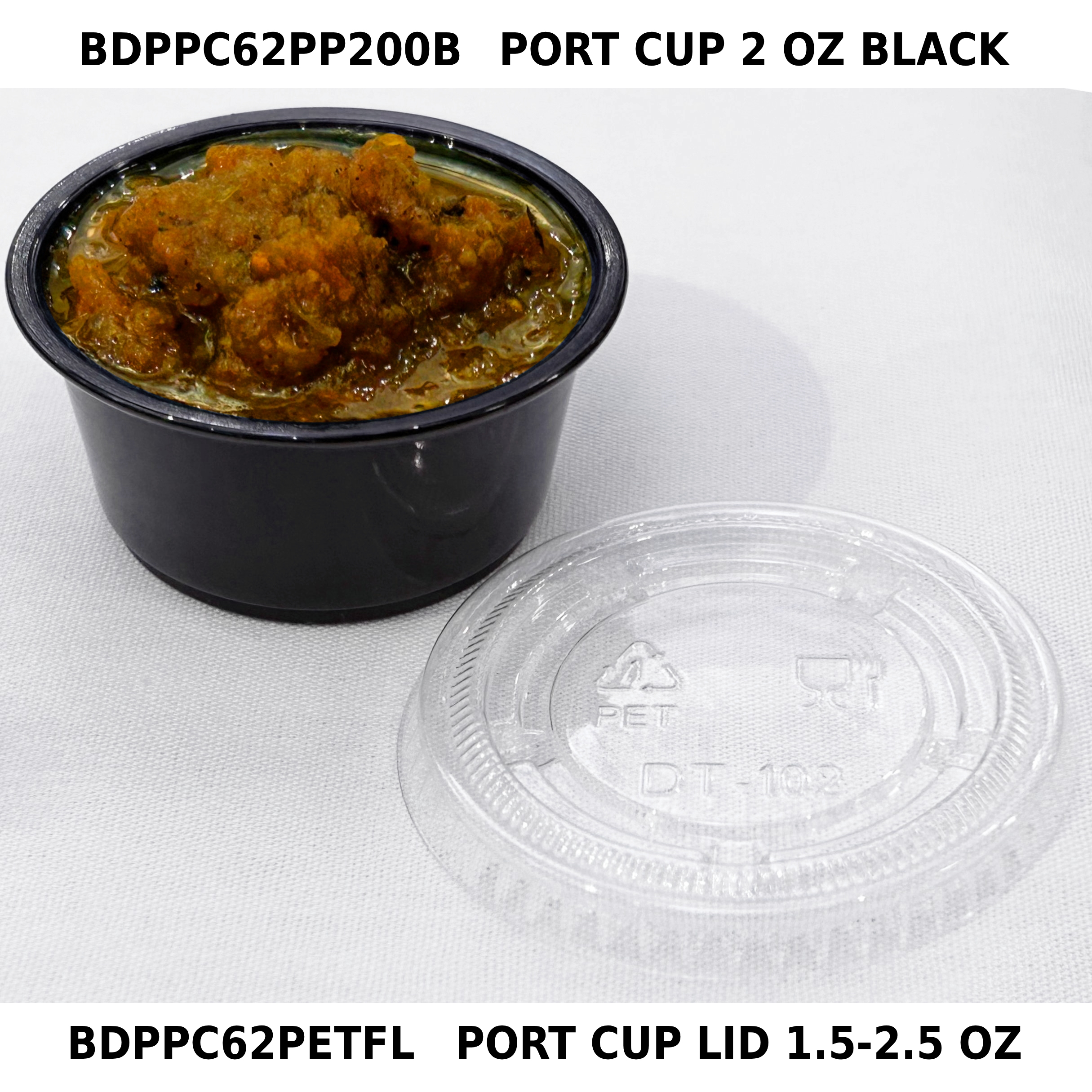 PORT CUP 2 OZ BLK PP