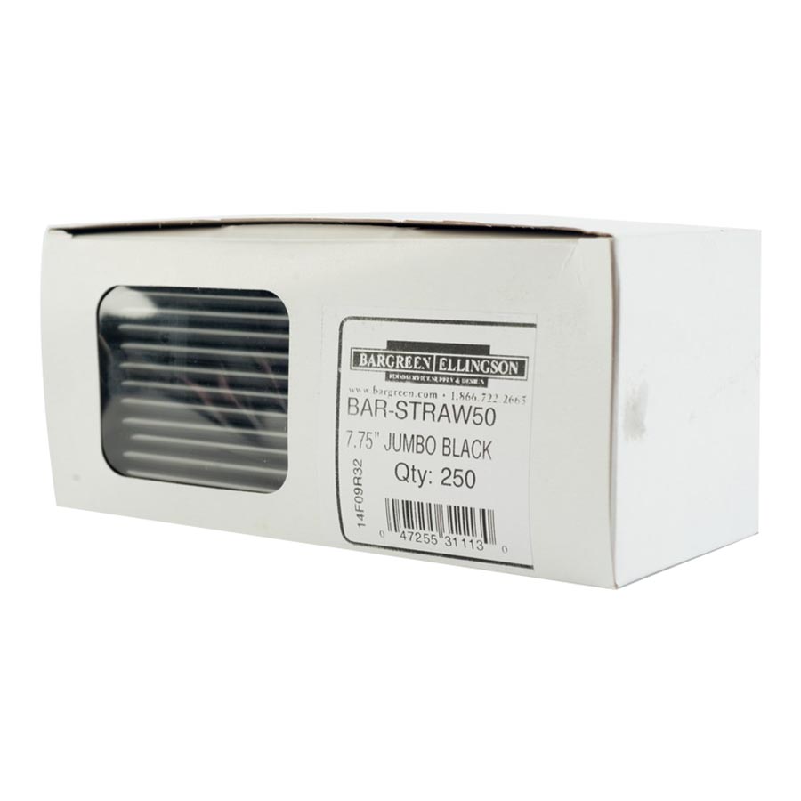 U/W 7.75" STRAW JUMBO BLK (10)