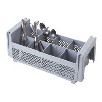 Cambro 8FBNH434151 Camrack Half Size Flatware Basket, Gray,
Plastic - 8 Compartments