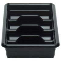 Cambro 1120CBP110 Poly Cambox Four Compartment Cutlery Box,
Black, Plastic - 20-2/5" x 11-3/8" x 3-3/4"