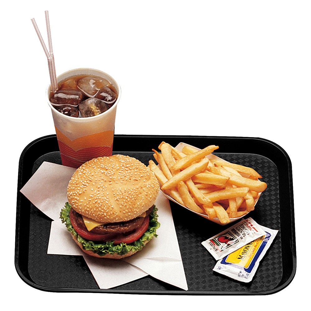 14"x18" FOOD TRAY-BLACK(12)*Q*