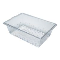 Cambro 18268CLRCW135 Camwear Food Box Colander, Clear,
Plastic, Full Size - 9" x 18" x 26"