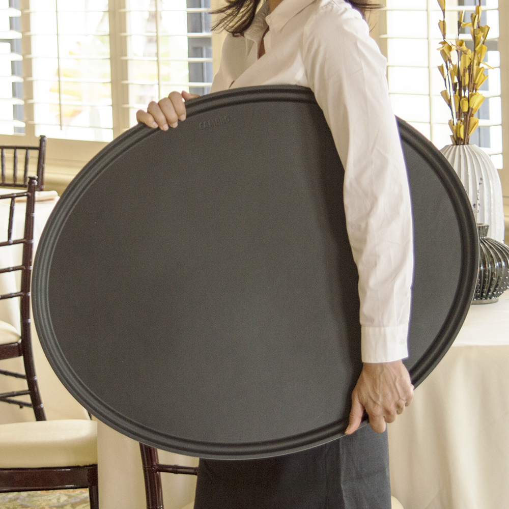 29" OVAL CAMTRED TRAY BLACK