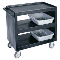 Cambro BC235110 Service Cart, Open Design, (3) Shelves,
Black, Plastic - 500 lb