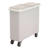 Cambro IBSF27148 Flat Top Ingredient Bin, Mobile, White
W/Clear Cover, Plastic - 27 gal
