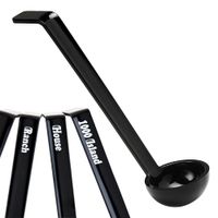 Cambro LD85A110 Camwear Ladle, Assortment Pack Names of
Dressing, Black, Plastic - 3/4oz