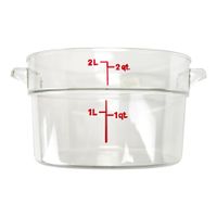 Cambro RFSCW2135 Round Food Container, Clear, Plastic -
4-3/16" x 8-3/16" - 2 qt