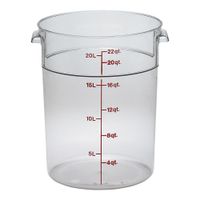 Cambro RFSCW22135 Round Food Container, Clear - 15" x
13-1/2" - 22 qt