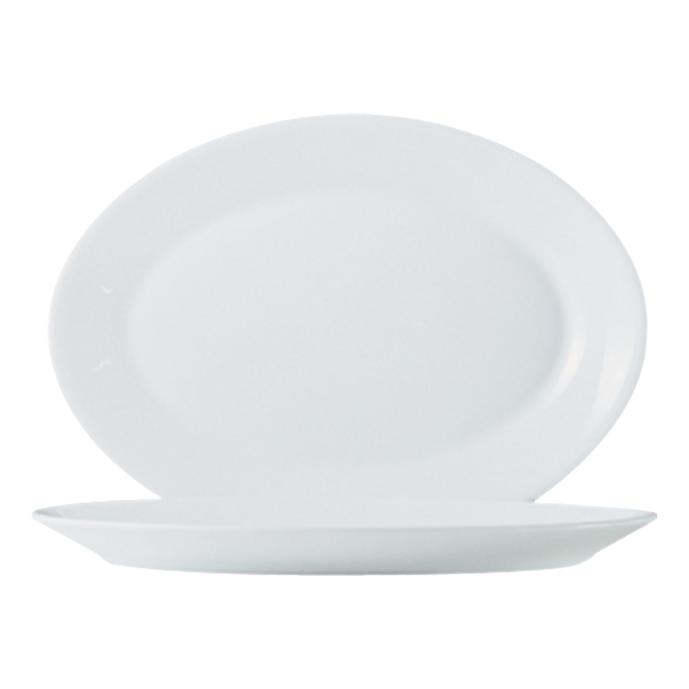 PLATTER 12.5"DIA OVAL WHITE(2)
