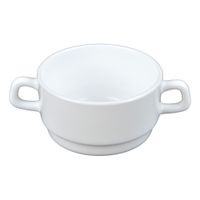 Cardinal 28891 Arcoroc Restaurant White Double Handled Bowl,
White, Opal Glass - 10-1/2 oz