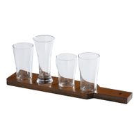 Cardinal FG688 Arcoroc Beer Paddle, Four Wells, Walnut Wood
- 16" x 3-1/4"