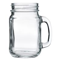 Cardinal FK203 Arcoroc Mason Jar W/Handle, Glass, Sand  -
16-1/2 oz