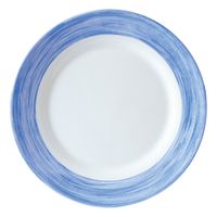 Cardinal H3608 Arcoroc Brush Blue Jean Plate, White/Blue,
Opal Glass - 7-1/2"