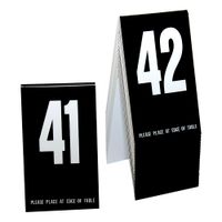 City Grafx 120417BLACK Tall Table Number, Black/White,
Plastic, 41-60 - 6" x 3-1/2"