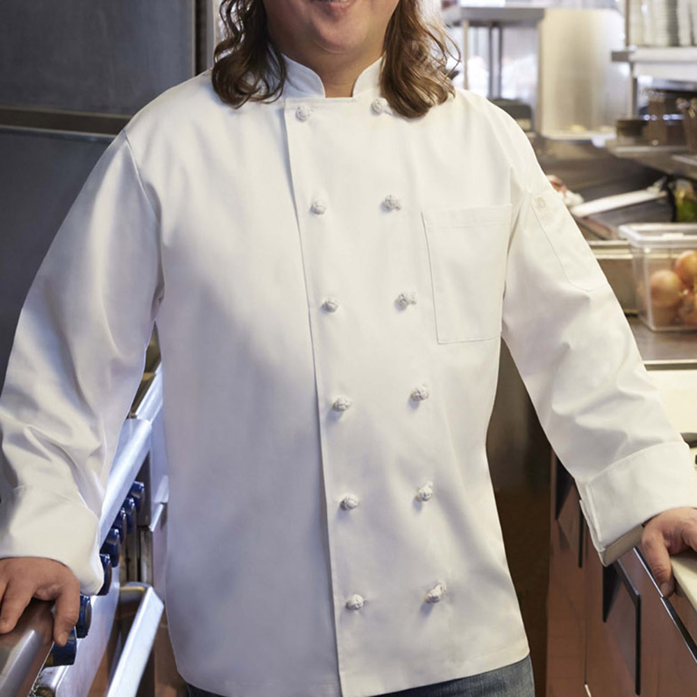 BORDEAUX CHEF COAT WHT SML(30)