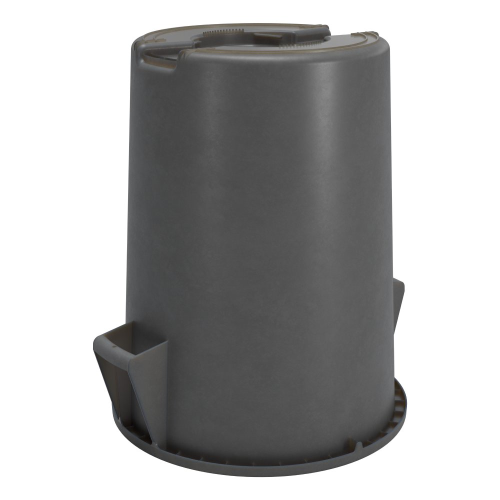TRASH CONTAINER 55 GAL GRAY