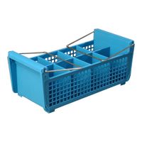 Carlisle C32P2 Perma-Sil Flatware Basket W/Handles, Blue,
Plastic - 7-3/4" x 17-1/16"