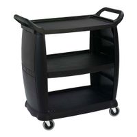 Carlisle CC2036BG-03 Bussing/Transport Cart, Black, Plastic,
Small - 18" x 36-1/4"