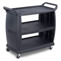 Carlisle CC224303 Large Bussing/Transport Cart, Black,
Plastic - 42" x 23" x 37-1/2"