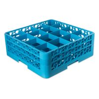 Carlisle RG16-214 OptiClean Glass Rack, Blue, Plastic, 16
Compartment (w/2 Extenders) - 19-8/9" x 19-8/9" x 7"